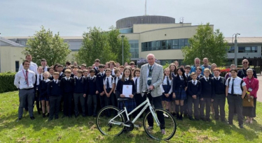 Presentation of Bikeability certificate and bicycle